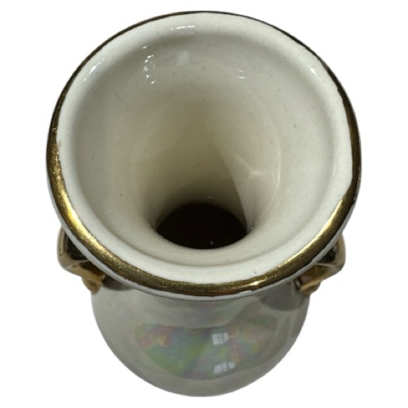 Pearl China Co Lusterware Hand Crafted 22K Gold USA Tray, Creamer, Vase - Picture 5 of 13